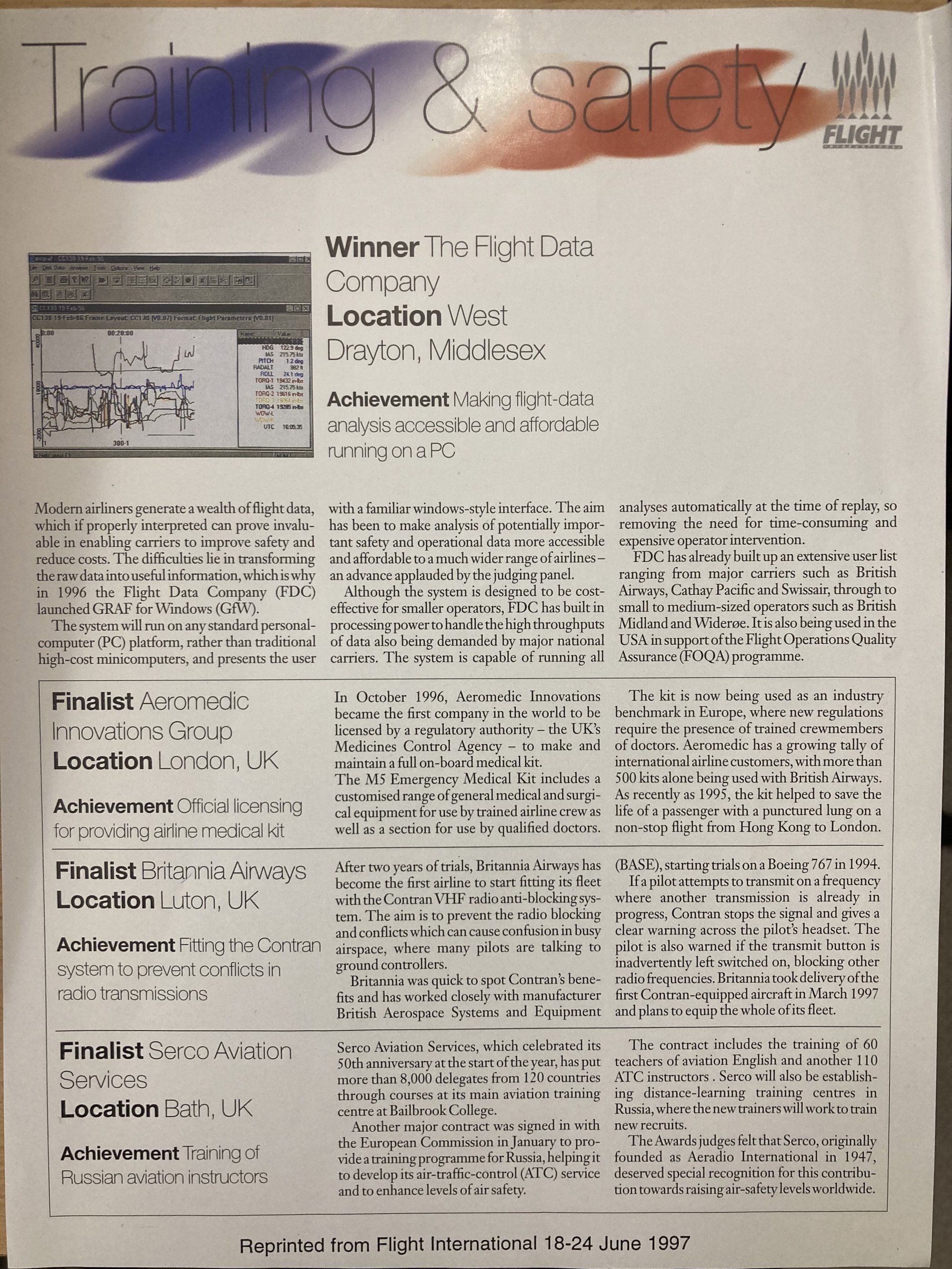 Flight safety monitoring