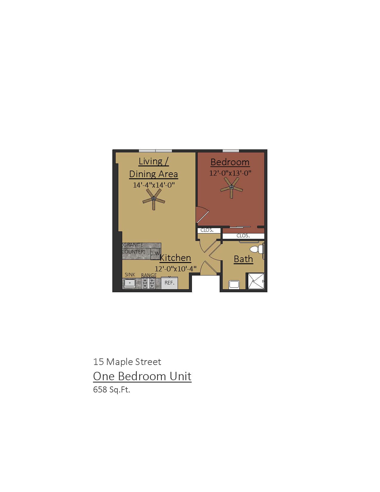 1 Bedroom - 658 Sq Ft