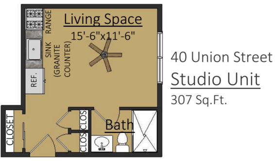 40 Union Street Studio Floor Plan