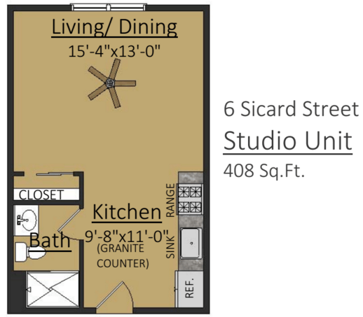 6 Sicard Street Studio Floor Plan