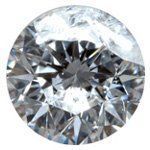 Round, brilliant-cut diamond gem, white, sparkling facets