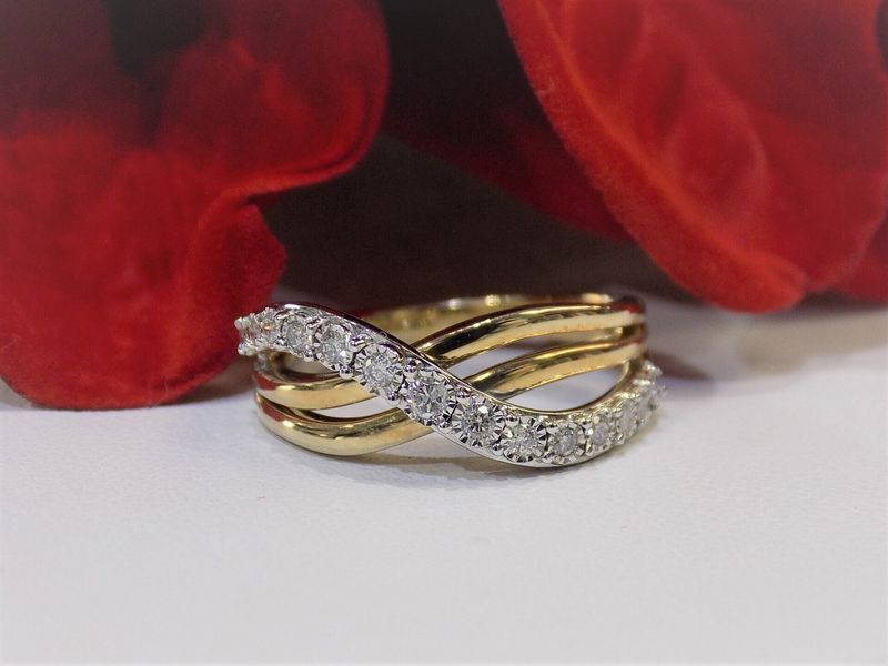 Diamond and gold ring