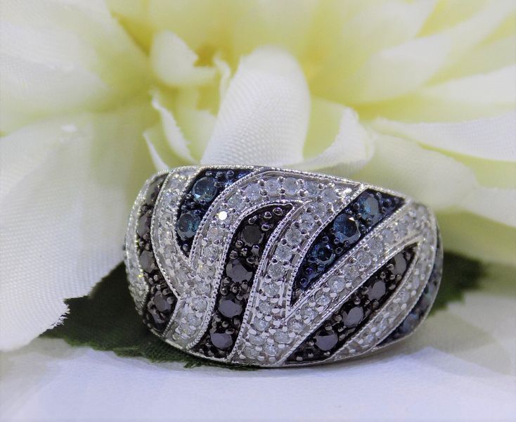 Diamond ring with black