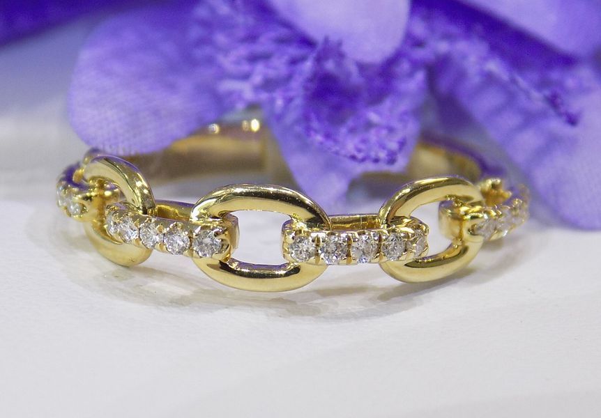 Gold ring with diamond accents