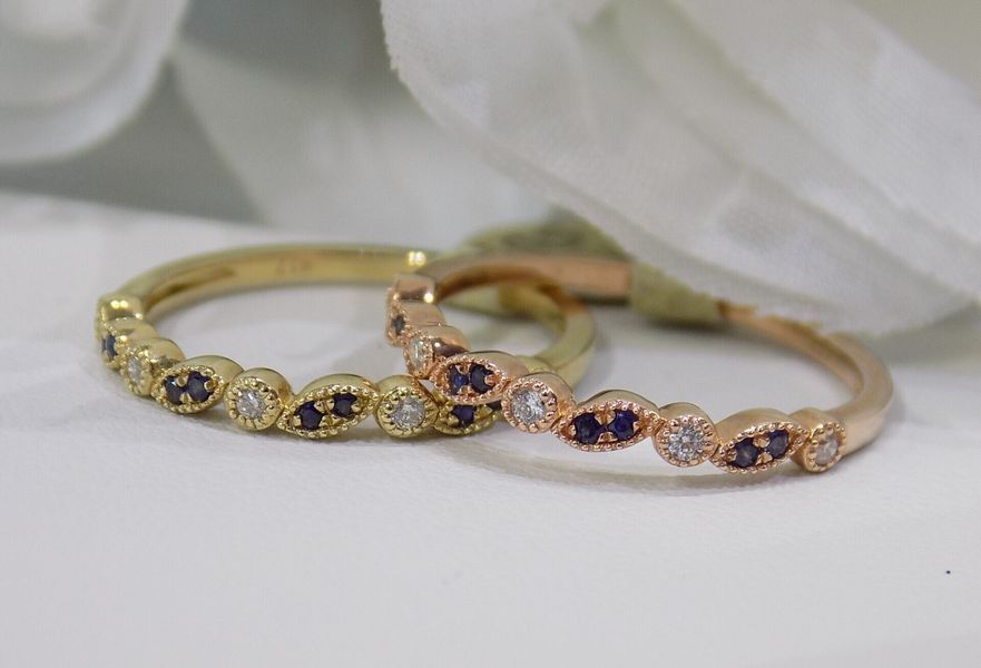 Two delicate gold rings