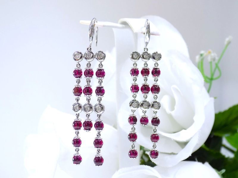 Ruby and diamond chandelier earrings