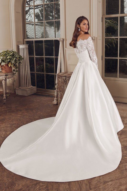Justin Alexander wedding dress 8144 back jacket