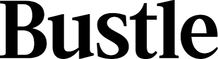 Bustle logo in black serif font.
