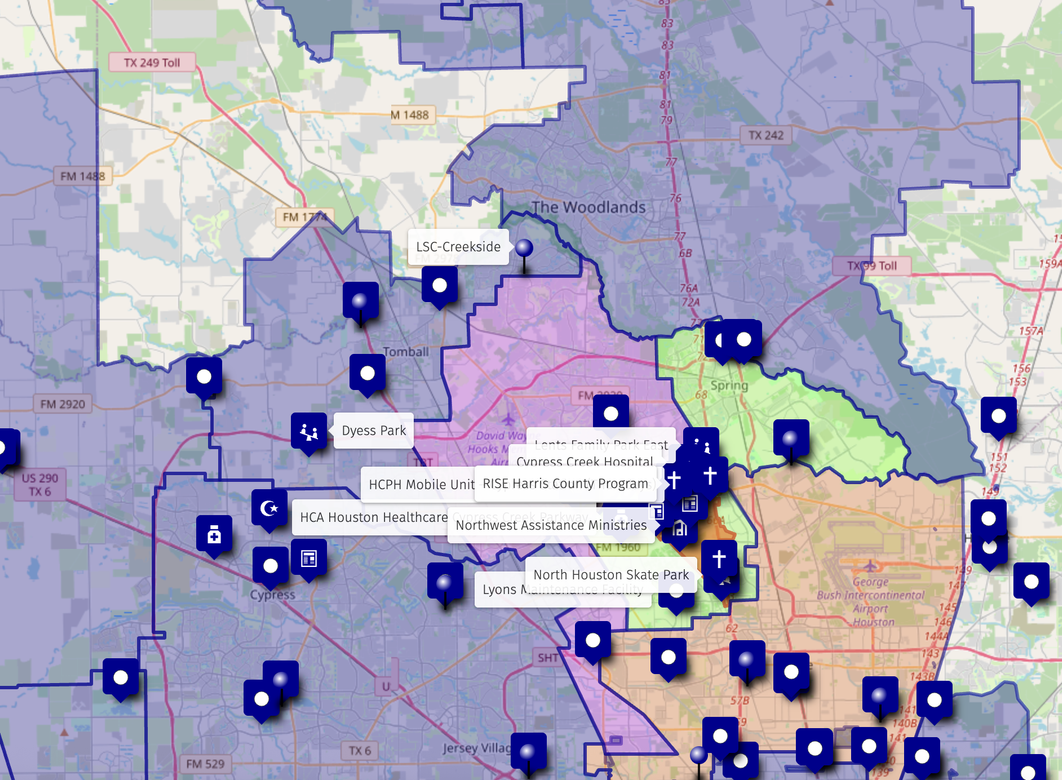 A map of a city with a lot of houses on it.