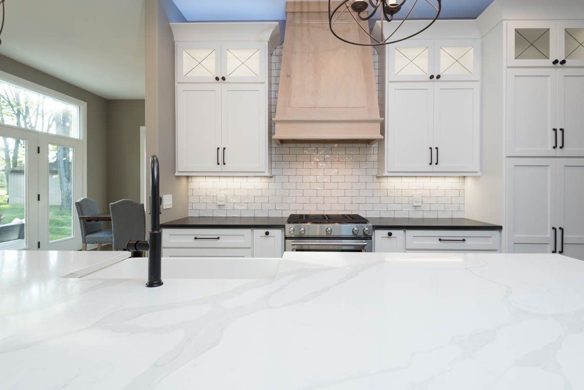 Cabinets with sleek countertop