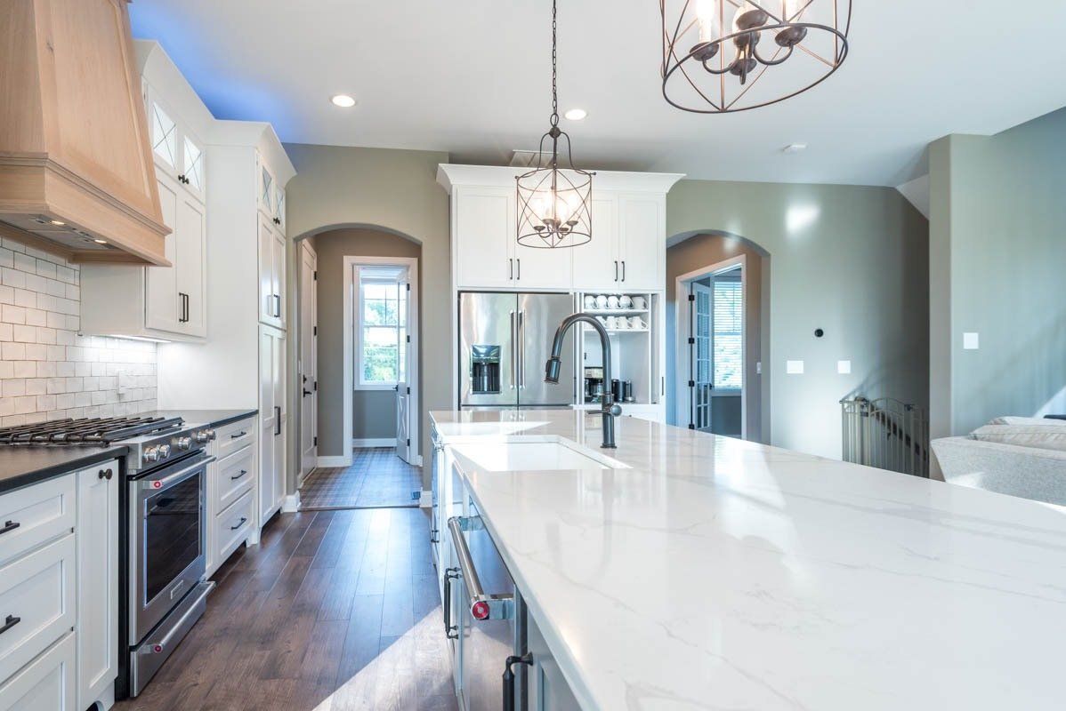 White cabinets in kitchen