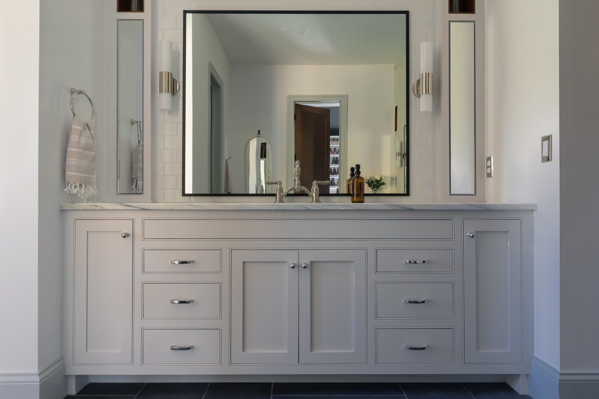 Bathroom kitchen cabinets in white