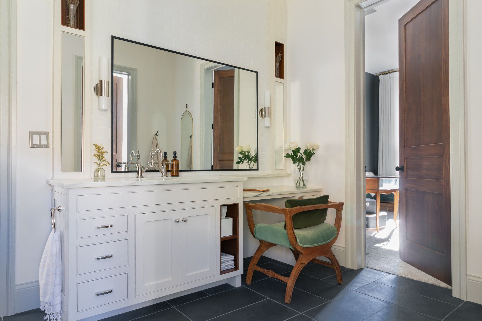 White bathroom cabinets