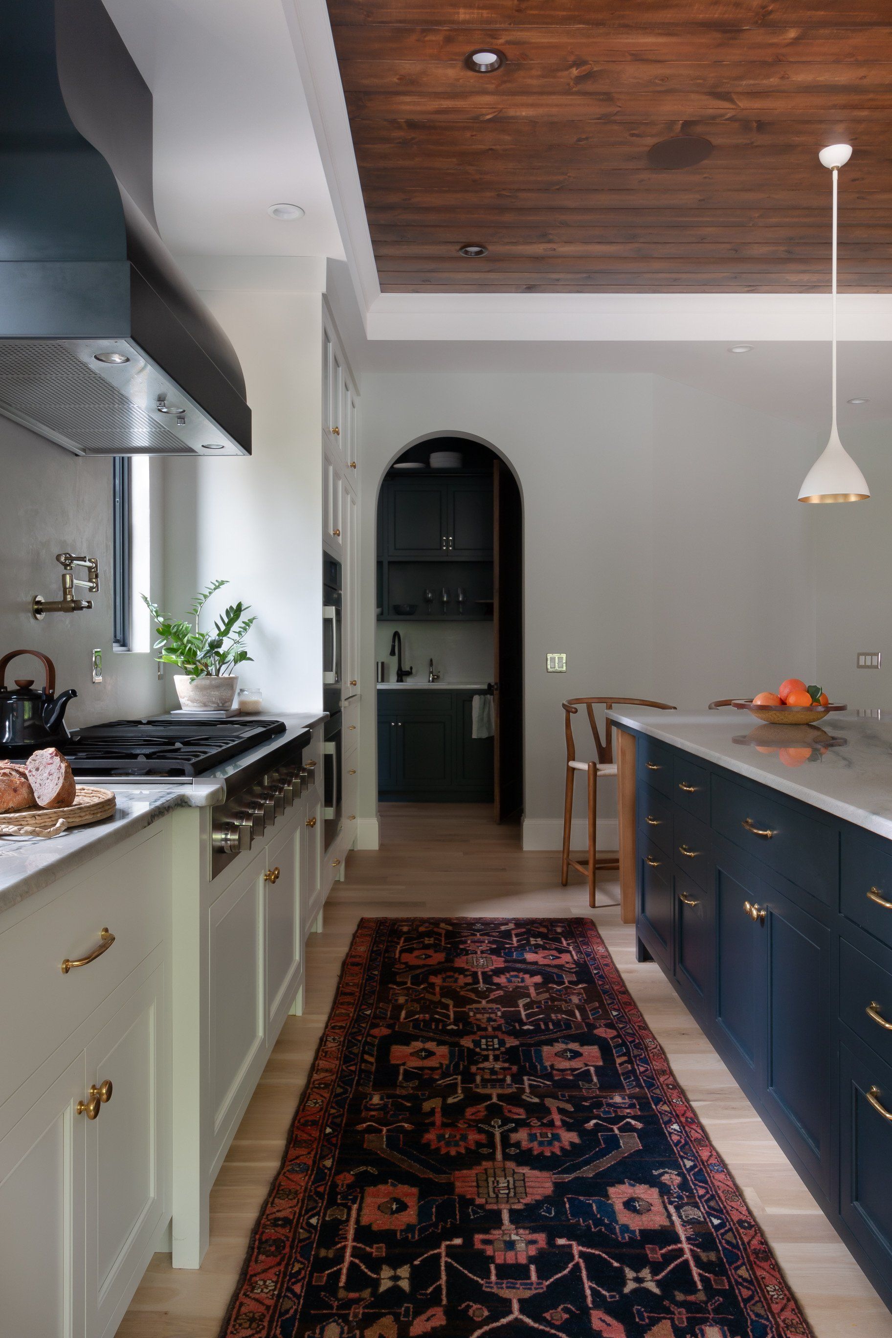 Kitchen with dark cabinets