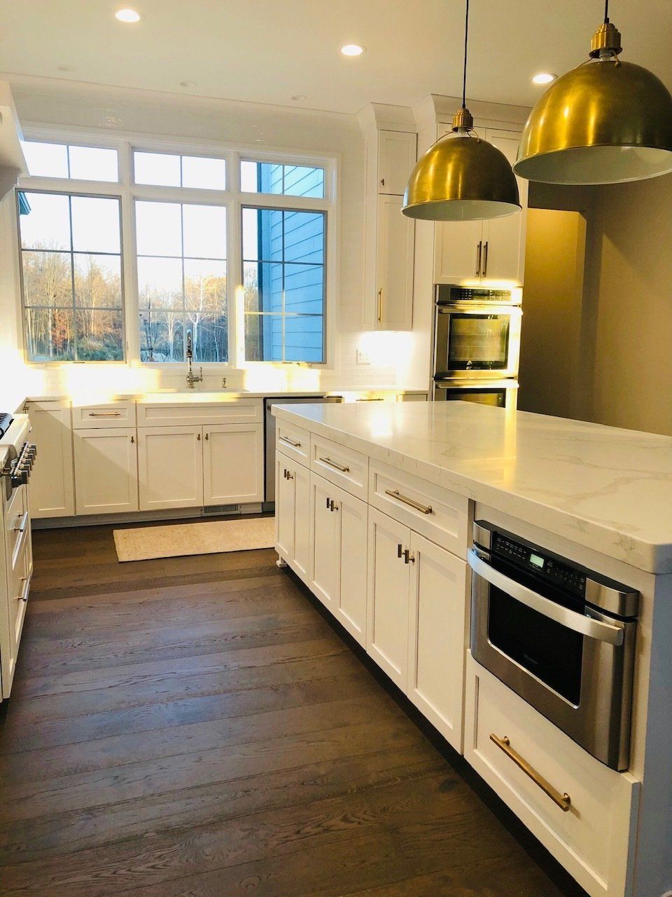 White kitchen cabinets and countertop