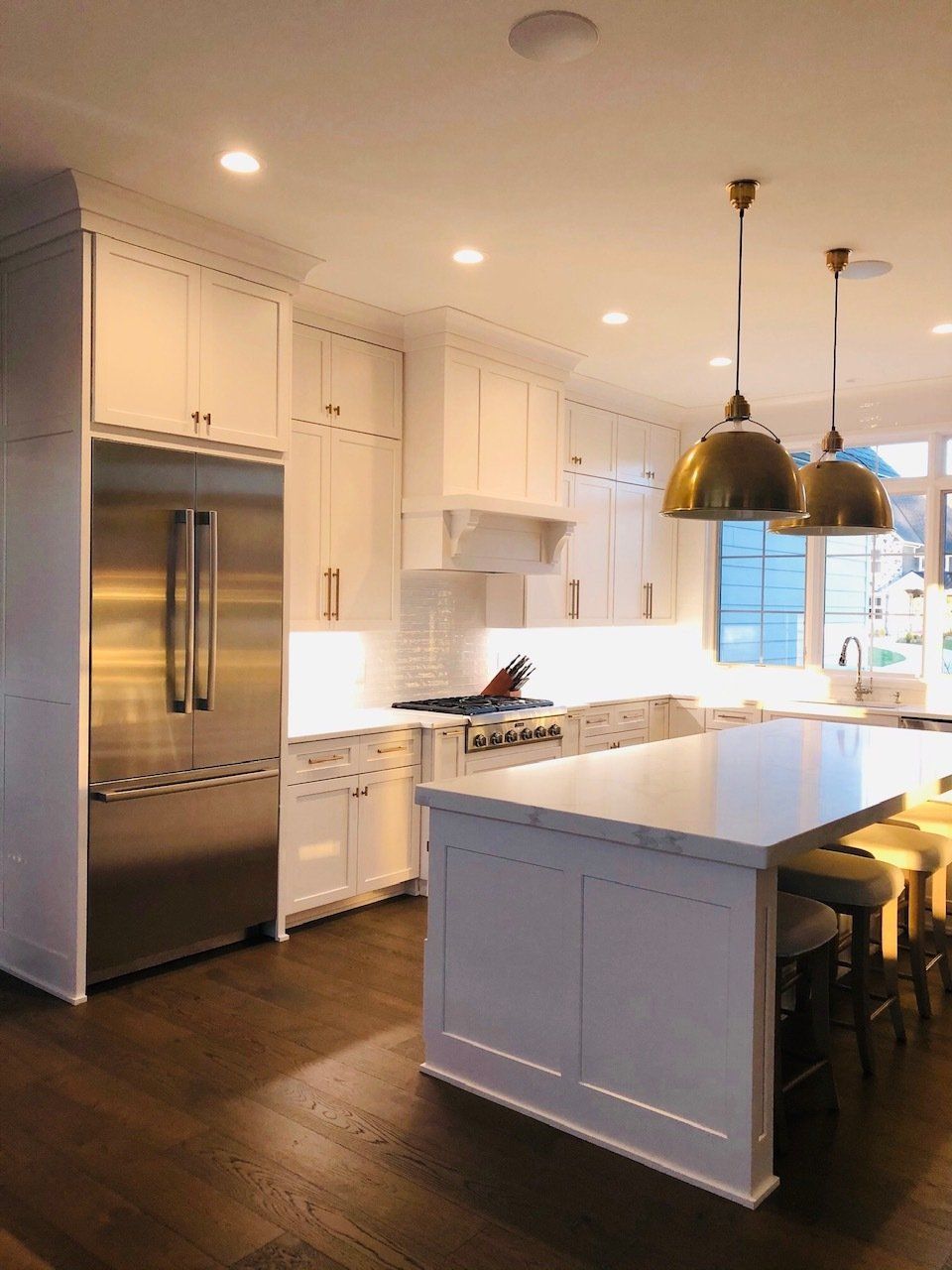 Kitchen with white cabinets
