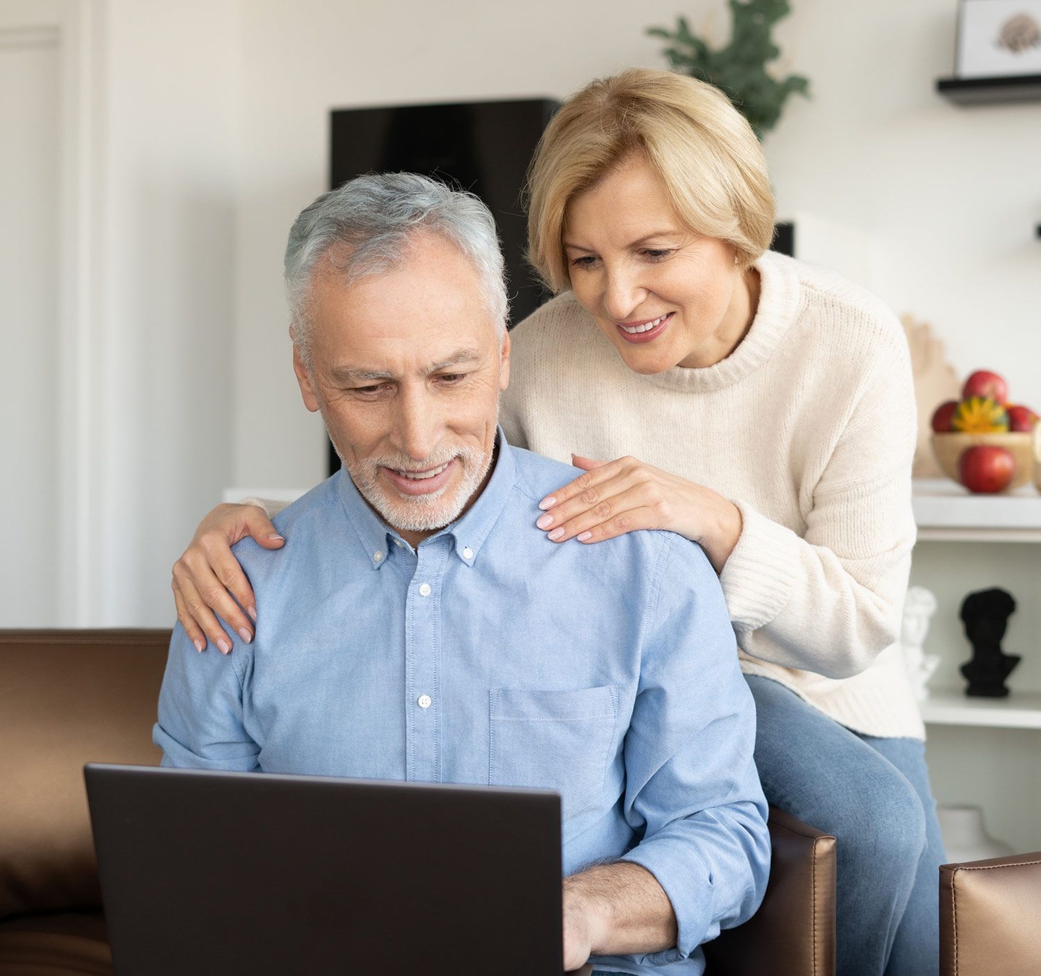 Senior Couple Checking the Laptop — Whitesboro, NY — The Florentino Agency