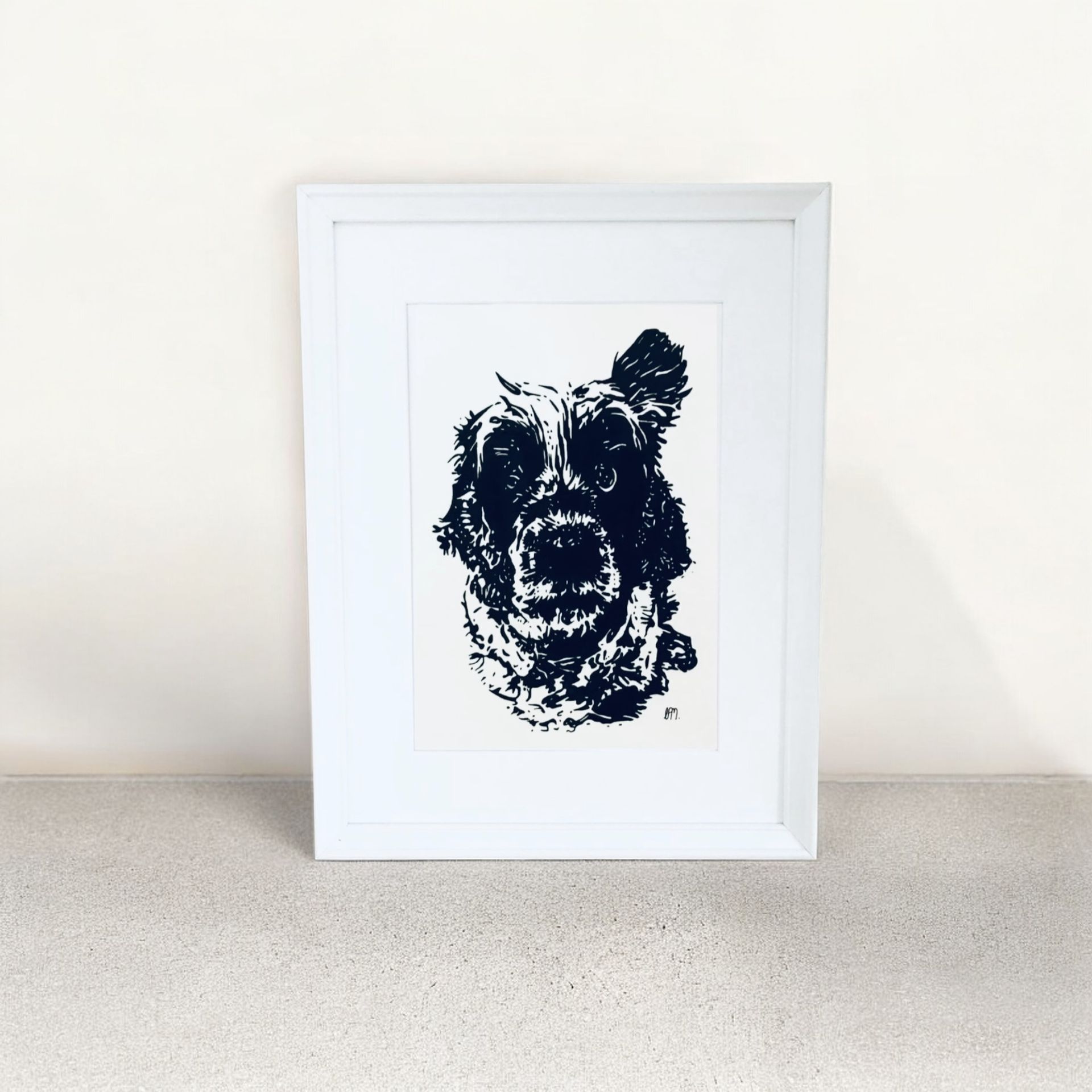 A4 Blue roan cocker spaniel