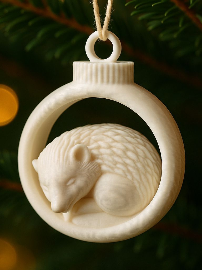 The Little Sleeping Hedgehog - Christmas Tree Ornament
