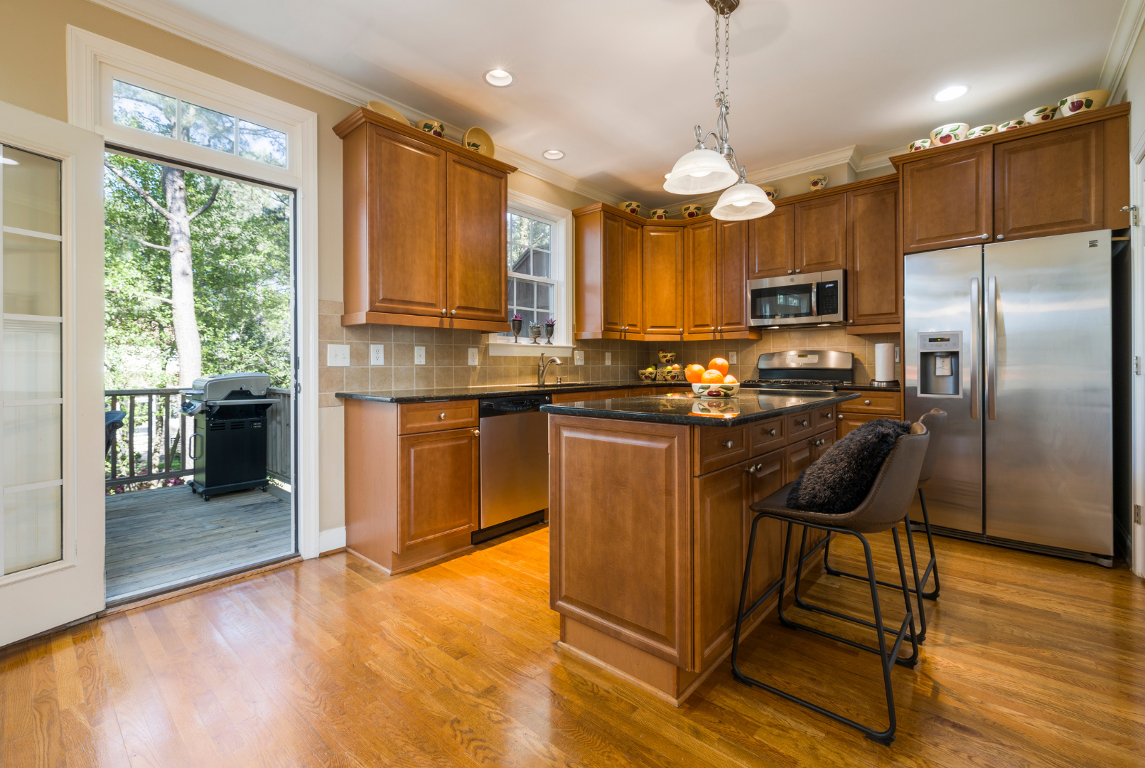 Kitchen in a wooden design