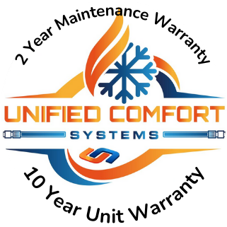 Unified Comfort Systems HVAC warranty on all new units