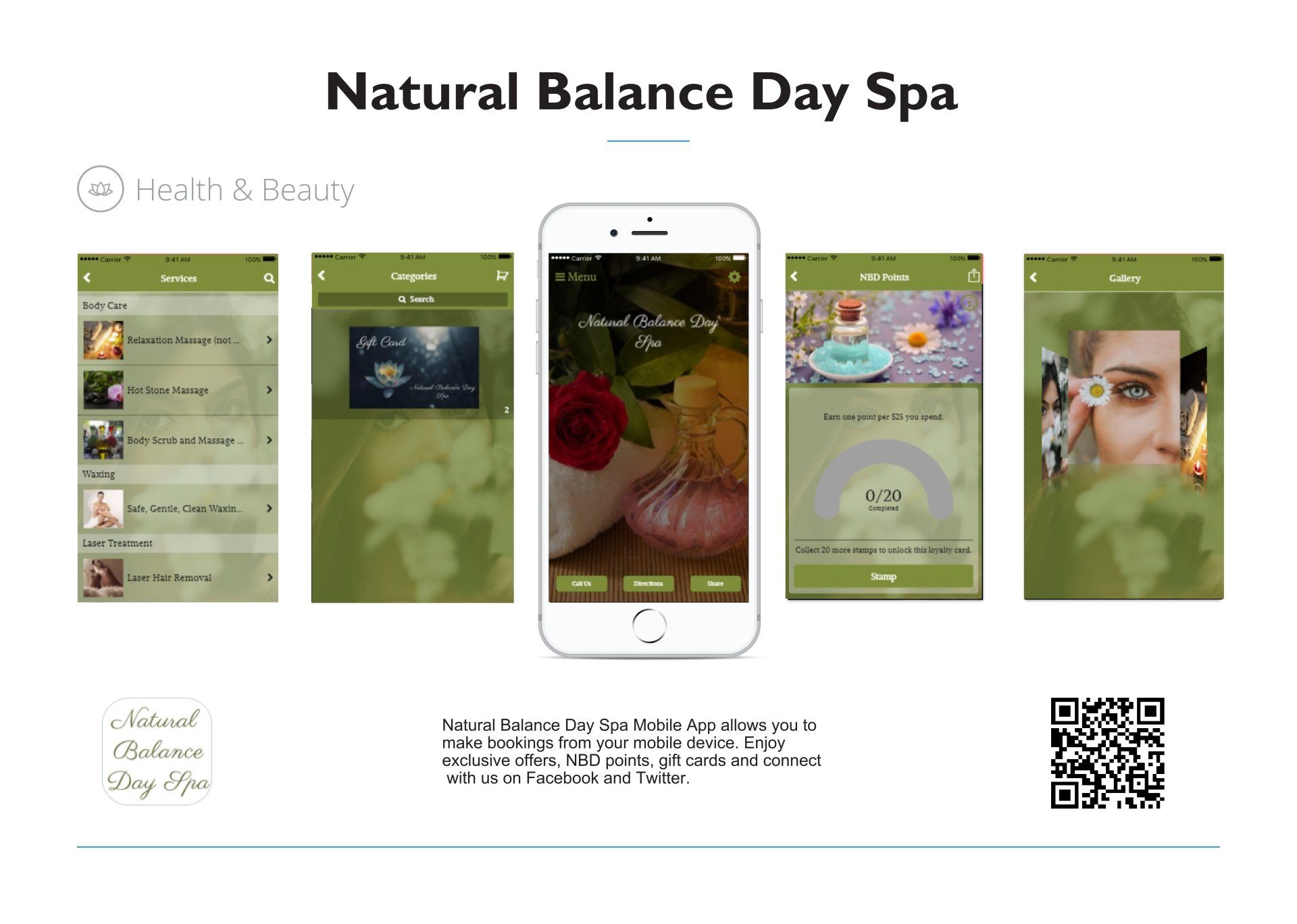 Natural balance day spa  Mobile App