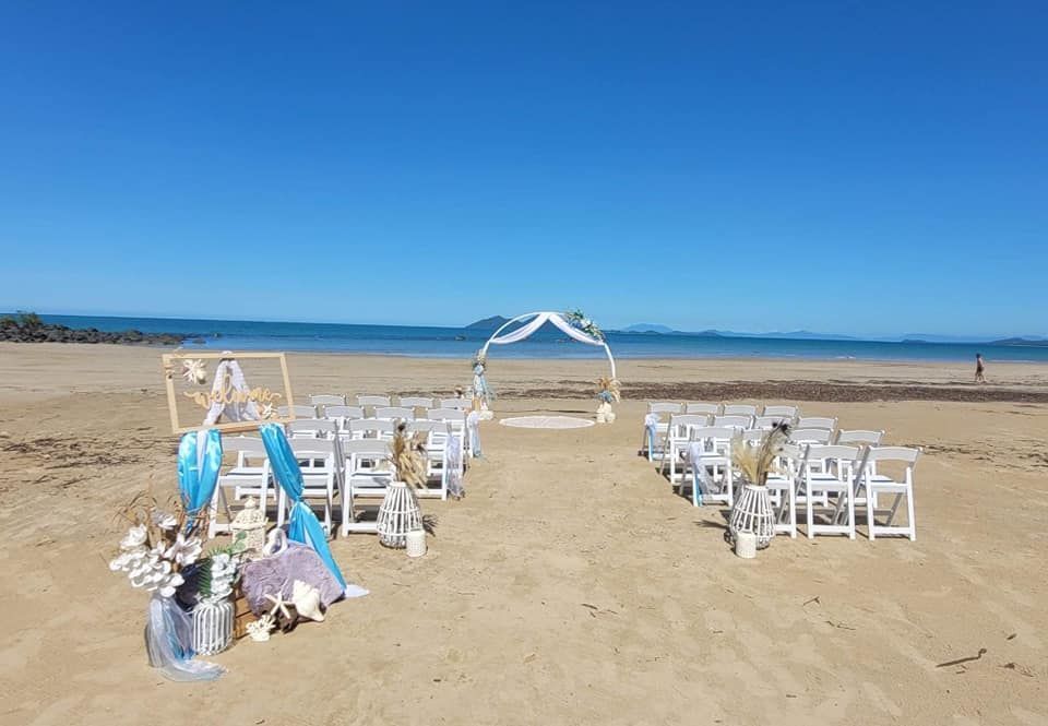 A Wedding Ceremony Is Taking Place on The Beach — Creative Events Innisfail in Babinda, QLD
