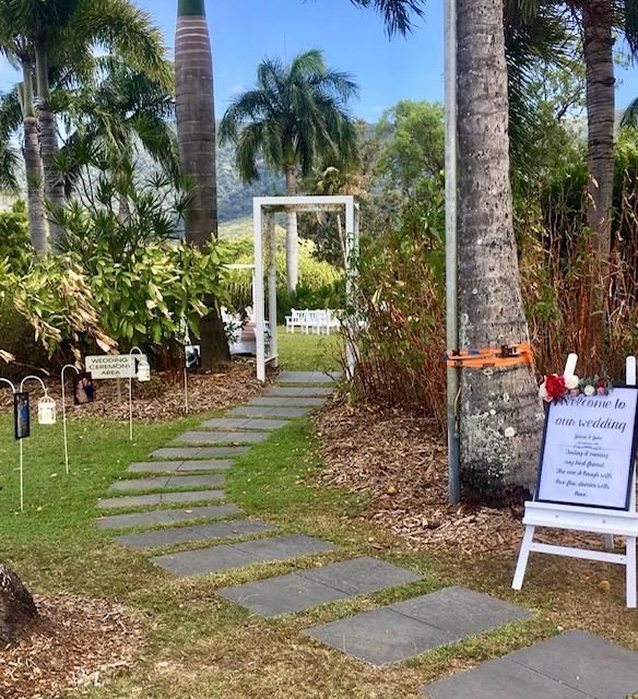 A Sign that Says ' Welcome to Our Wedding ' on It — Creative Events Innisfail in Tully, QLD
