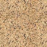Close-up of light brown granite with small, dark speckles.