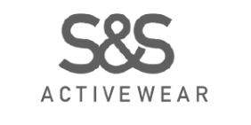 S & s activewear logo on a white background