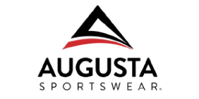 The augusta sportswear logo is black and red