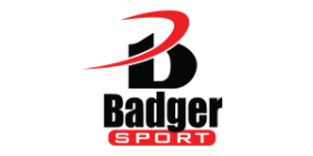 A badger sport logo on a white background