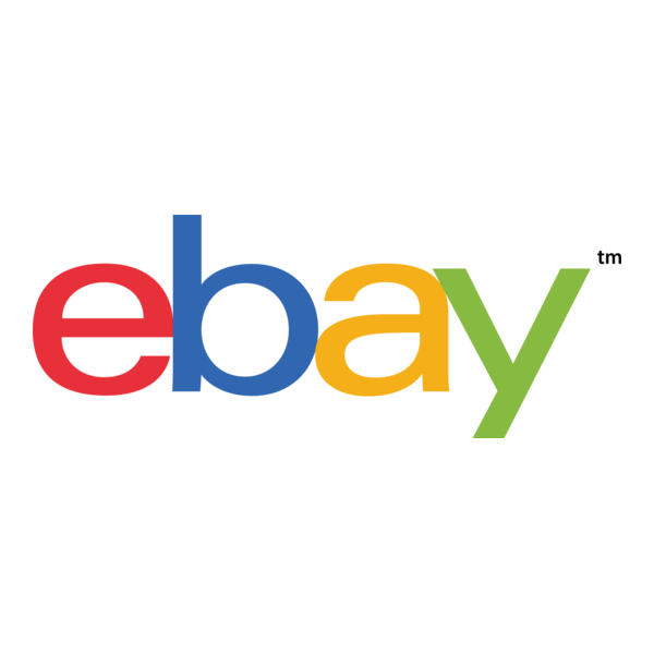 Un logo eBay colorato su uno sfondo bianco