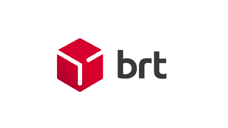 Un riquadro rosso con la parola brt scritta sotto.