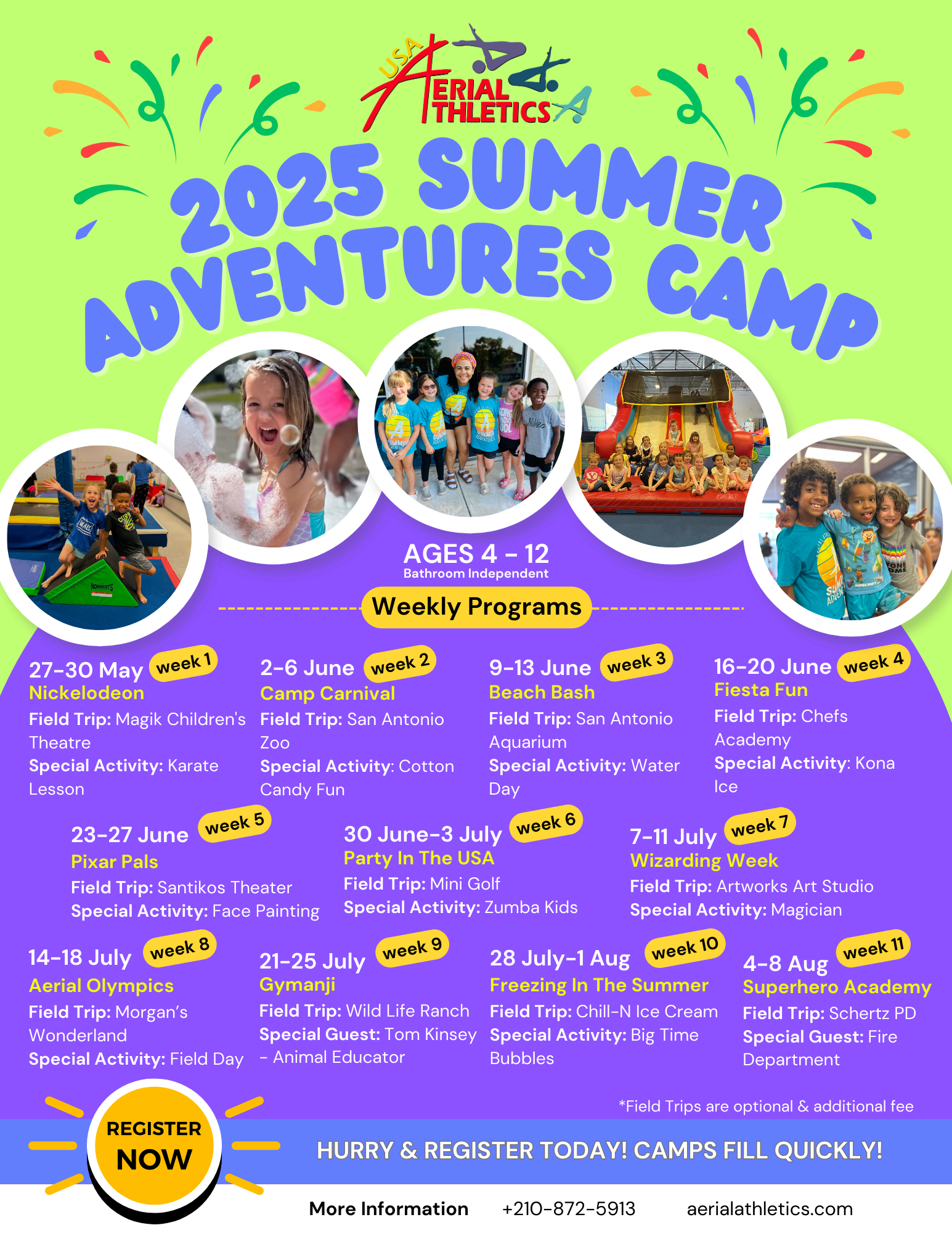 A flyer for the 2024 summer adventures camp