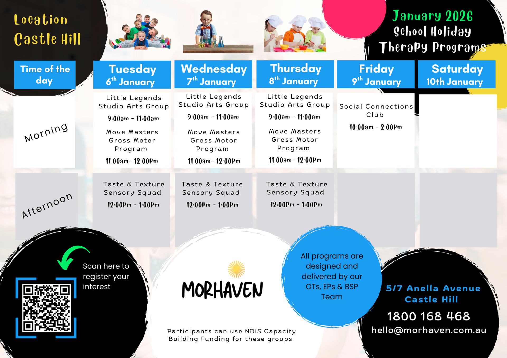 Morhaven Upcoming Event Calendar