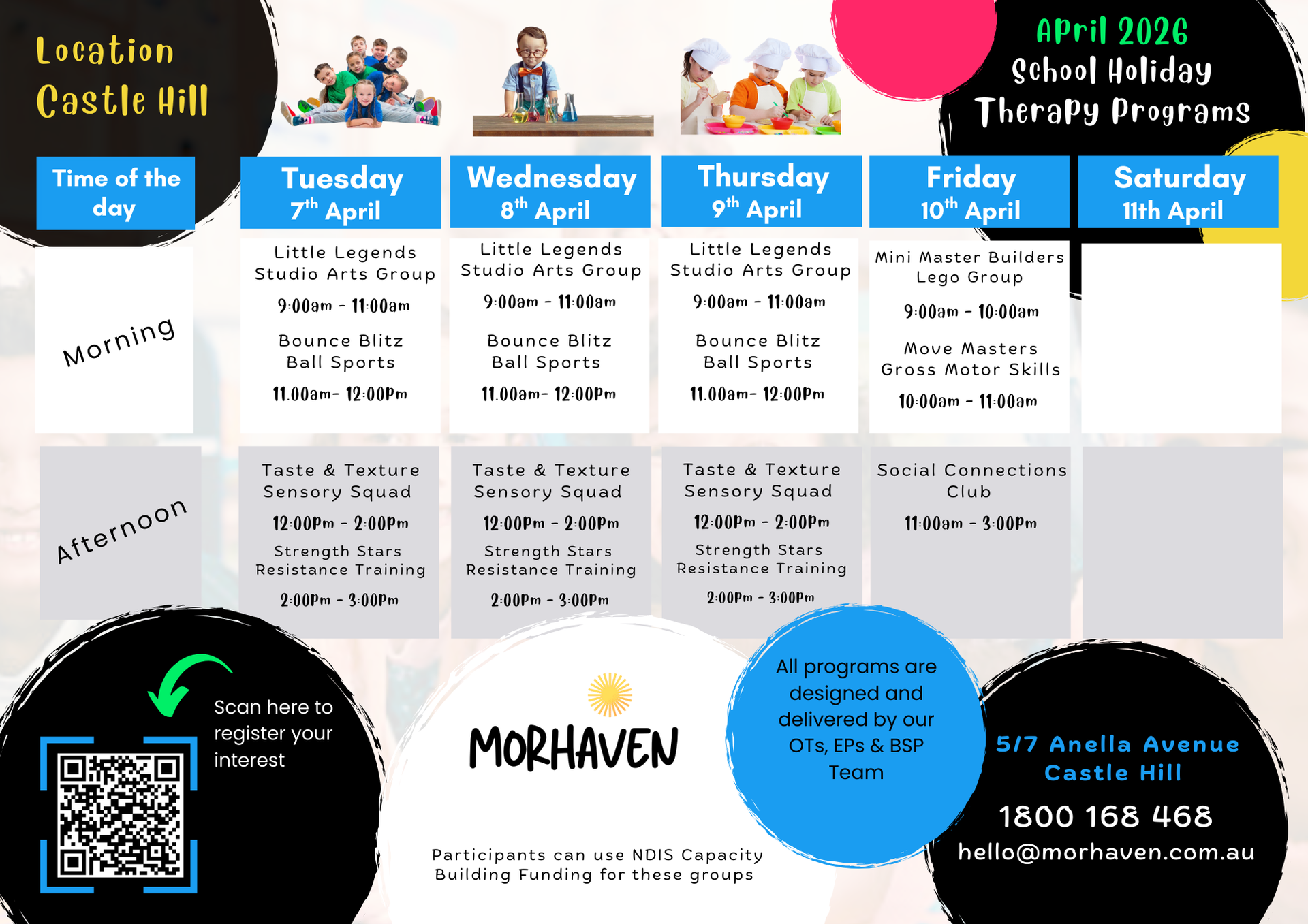 Morhaven Upcoming Event Calendar