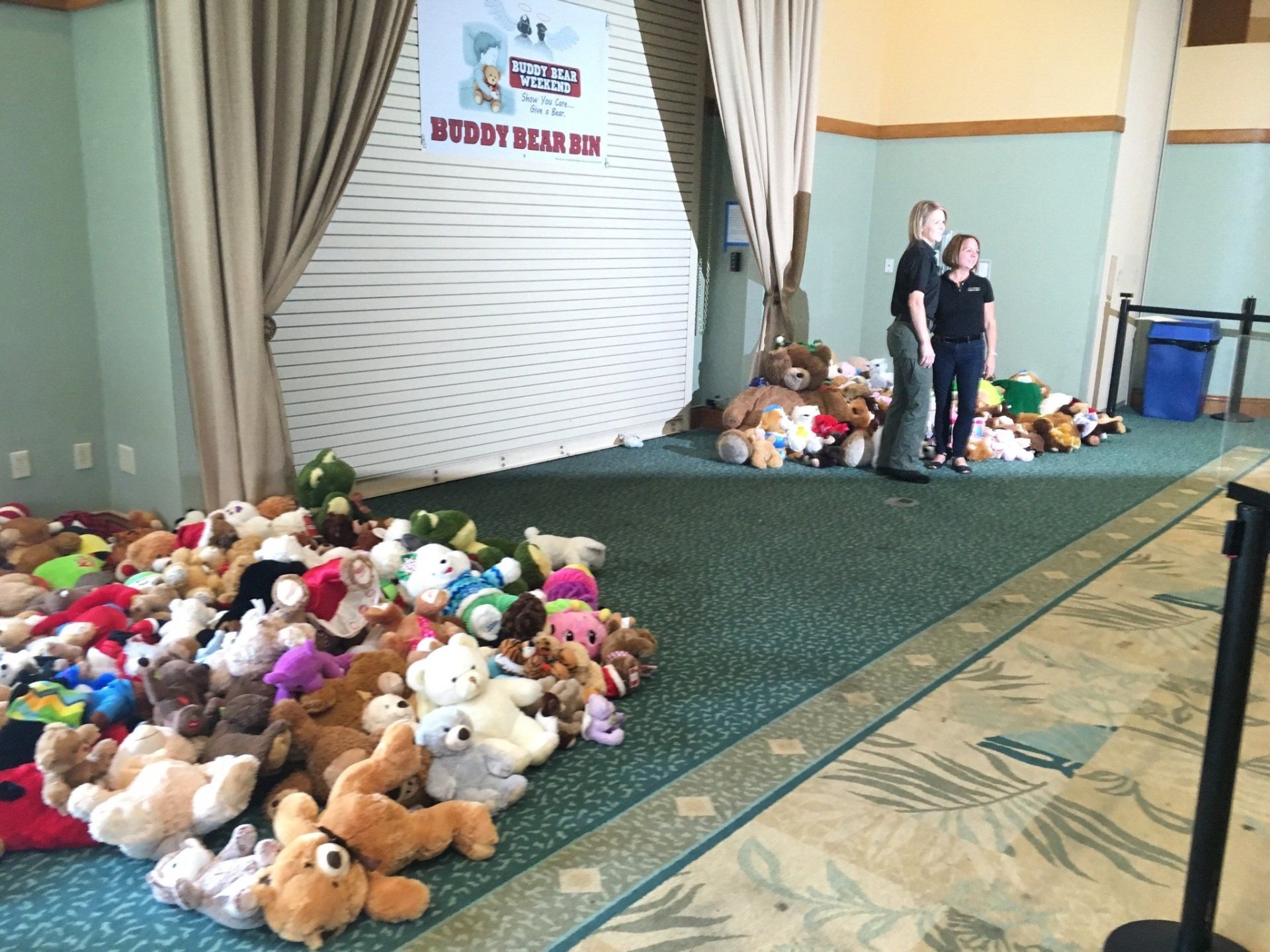 The first few hours of donating to the Buddy Bear® bin