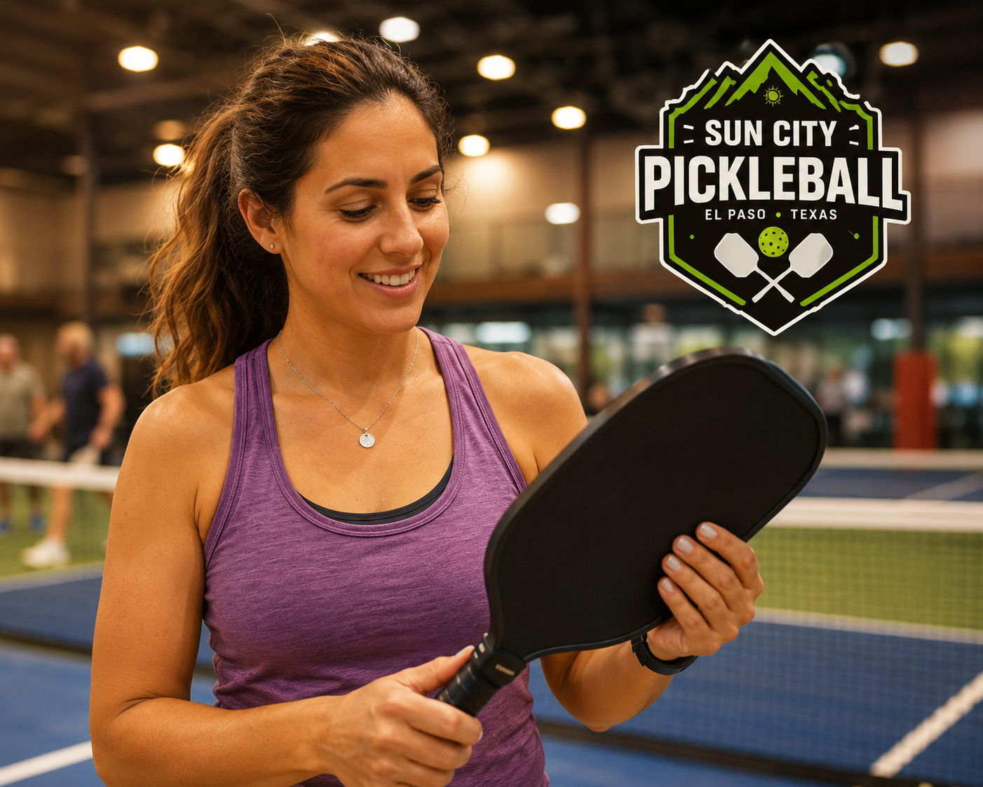 Pickleball for beginners El Paso players warming up at Sun City Pickleball Club courts.