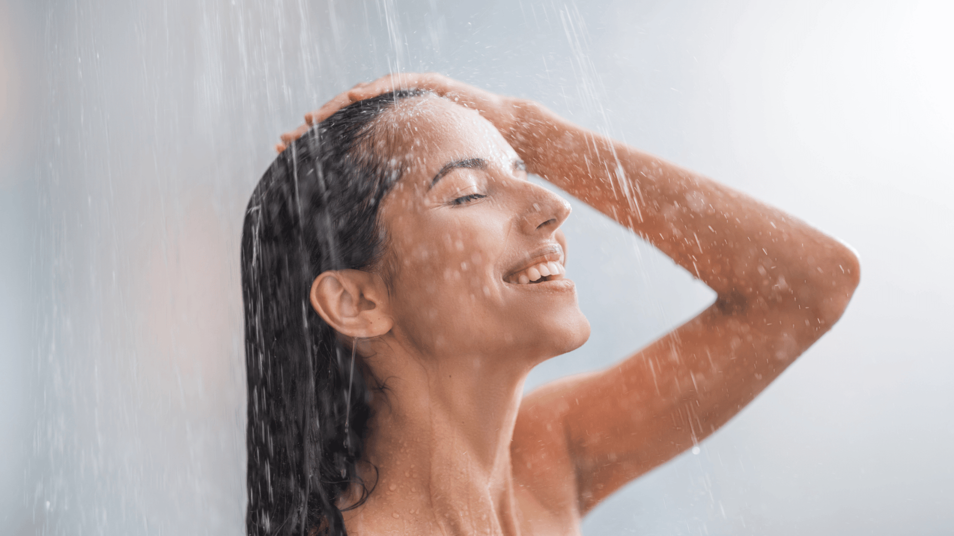 water softener shower woman