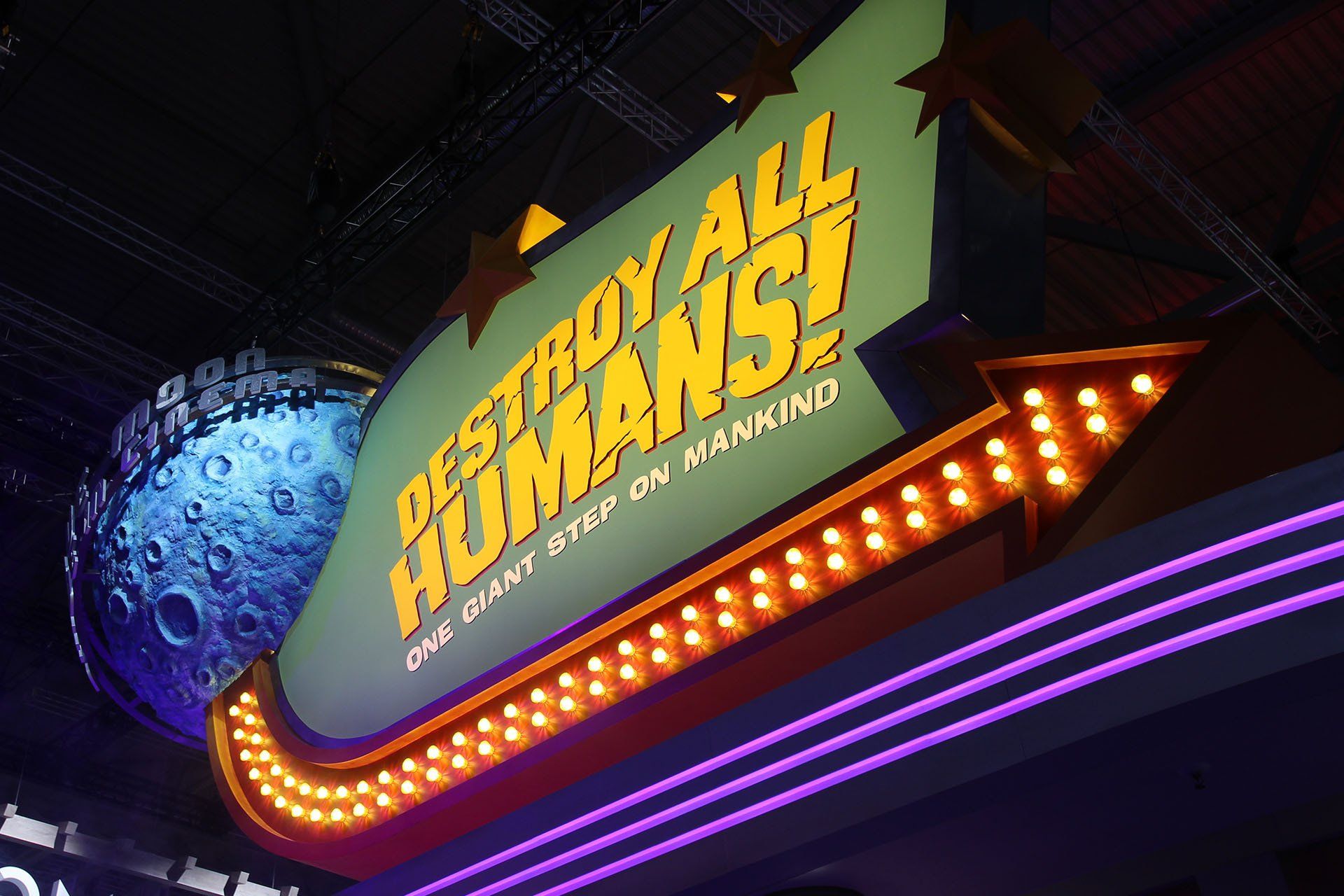 Alien on purple background