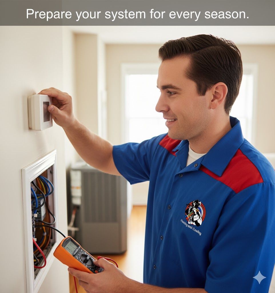 Electrician working on a circuit breaker panel in a residential setting.