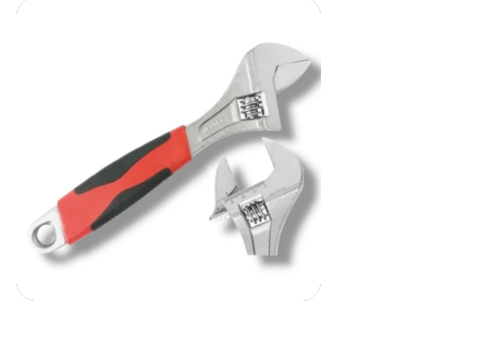 Dos llaves con mangos rojos y negros sobre un fondo blanco