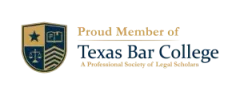 Member badge of the Texas bar college professional society of legal scholars.