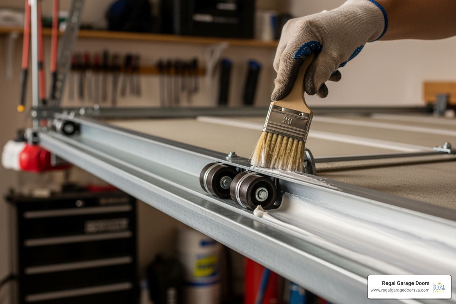 lubricating garage door tracks