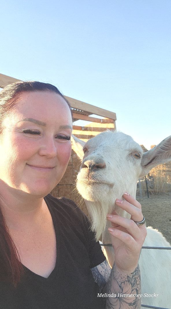 A woman is holding a white goat in her arms.