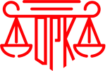 Red logo with scales and letters, possibly legal or judicial.