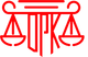 Red logo with scales and letters, possibly legal or judicial.