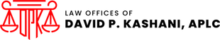 Law Offices of David P. Kashani, APLC logo: red scales of justice symbol with the firm's name in black text.