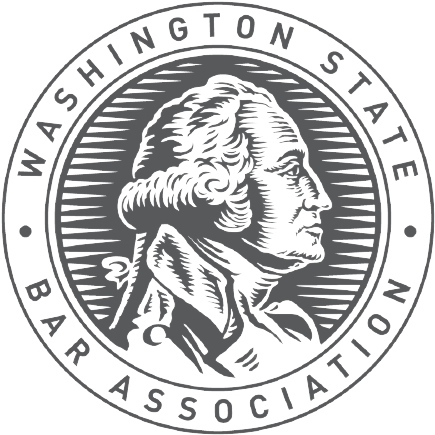 Washington State Bar Association logo: George Washington's profile inside a circular border with
